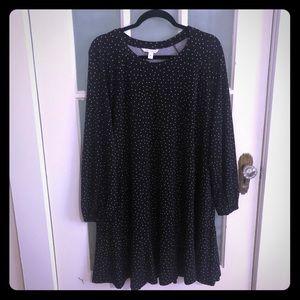 Polka Dot Dress with Flounce Hem